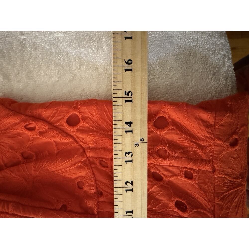 Astr Orange Strapless Eyelet Midi Dress - Picture 3 of 6